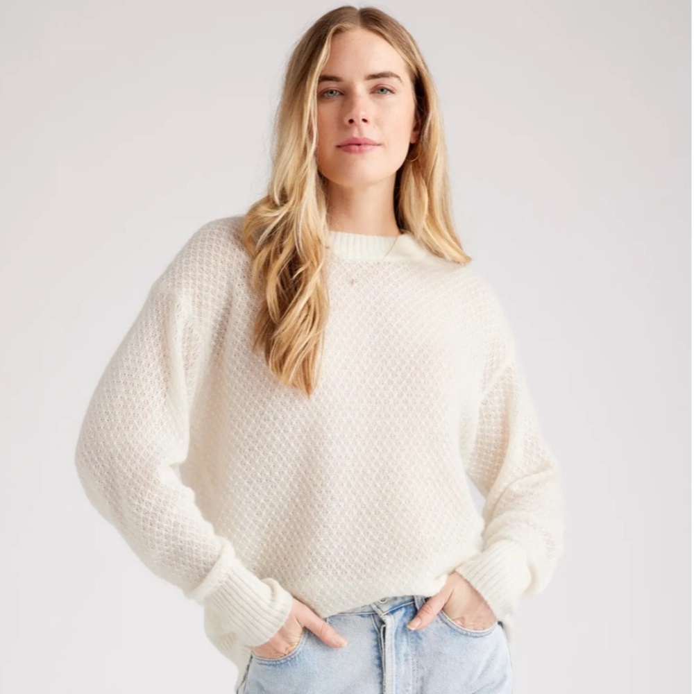 Quince diamond stitch baby alpaca wool diamond stitch sweater